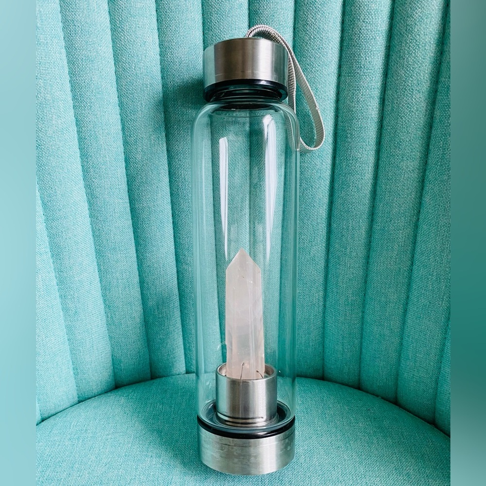 Rose Quartz Water Bottle (Sleeve Included)